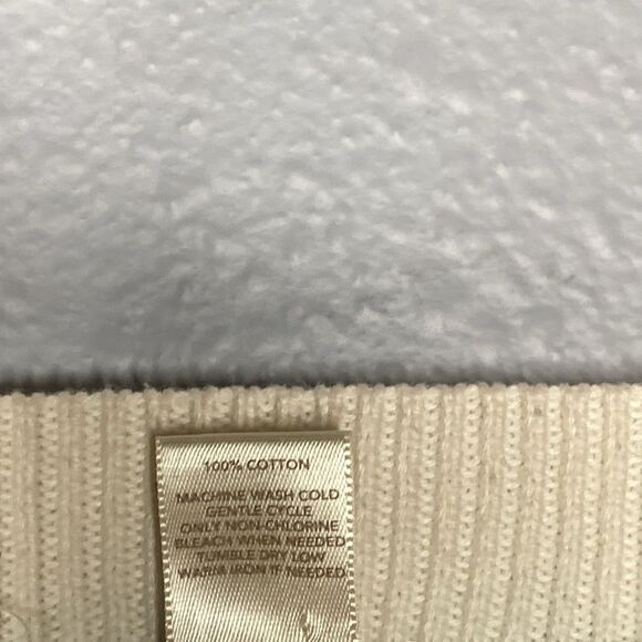 Loft Off White Crew Neck Cable Knit Sweater Size Large - Picture 9 of 10